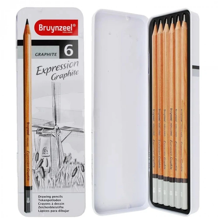 BRUYNZEEL EXPRESSION GRAPHITE DERECELİ GRAFİK KALEM SETİ 6lı