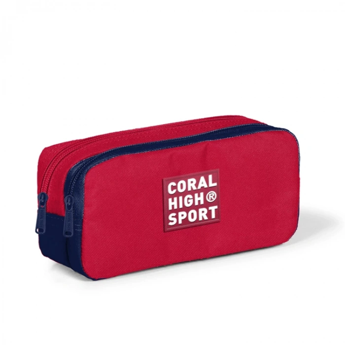 CORAL HIGH 22151 SPORT KIRMIZI LACİVERT İKİ BÖLMELİ KALEM ÇANTASI