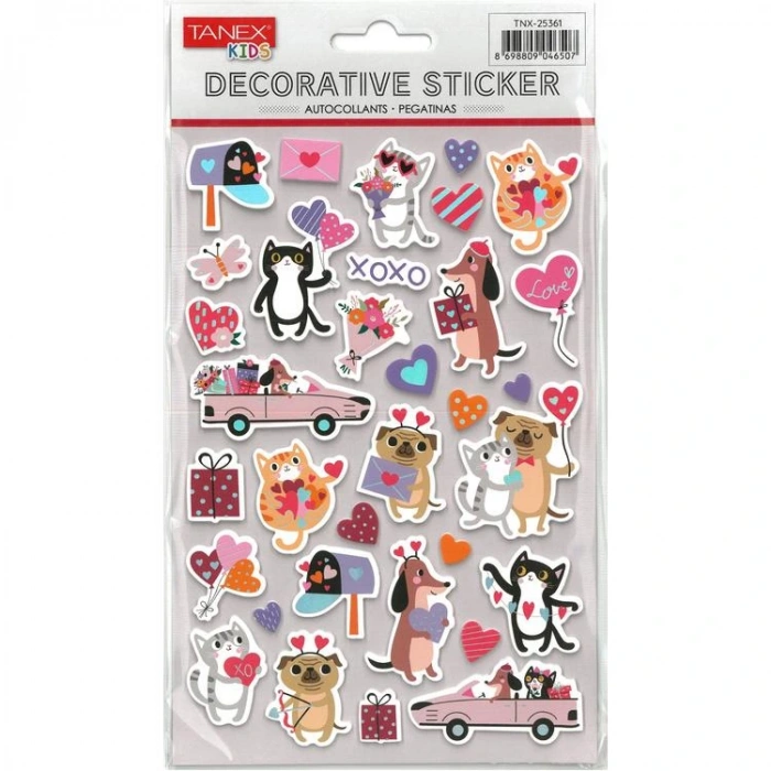 TANEX KIDS TNX-25361 DEKORATİF ETİKETLER - PUFFY SEVİMLİ CANLILAR SERİSİ STICKER - TEKLİ