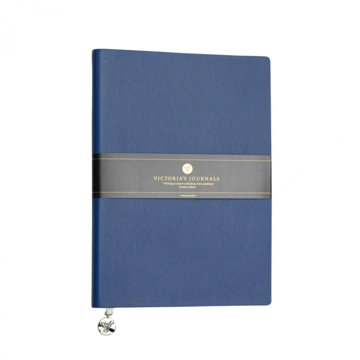 VICTORIAS JOURNALS 1141 SMYTH FLEXY ESNEK KAPAK 14.8x21cm A5 80gr. 96YP. ÇİZGİLİ DEFTER MAVİ