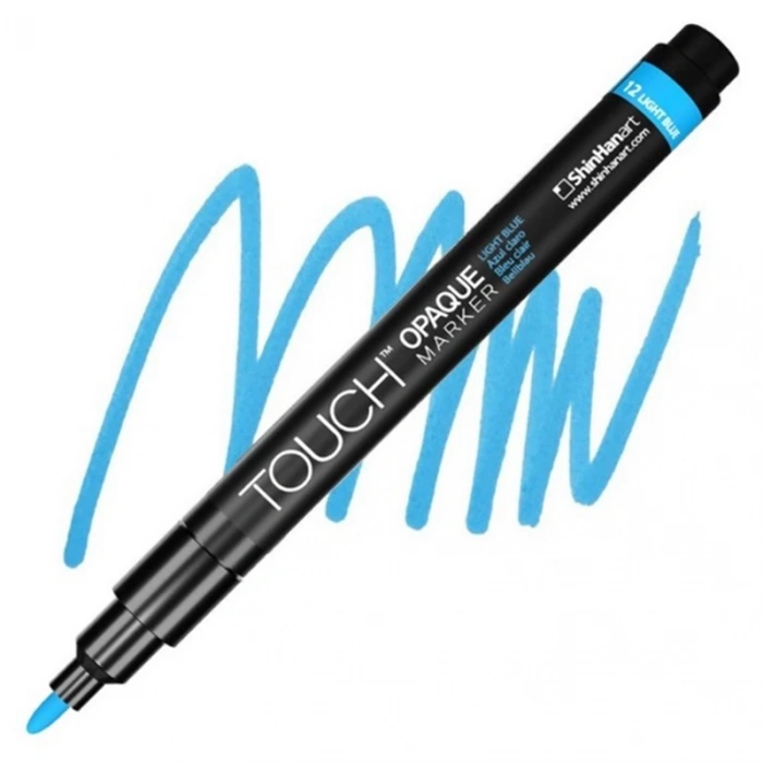 TOUCH OPAQUE SU BAZLI MARKER KALEM 0.8-1.3mm - FINE PACK LIGHT BLUE 12 - SH8613003-2006