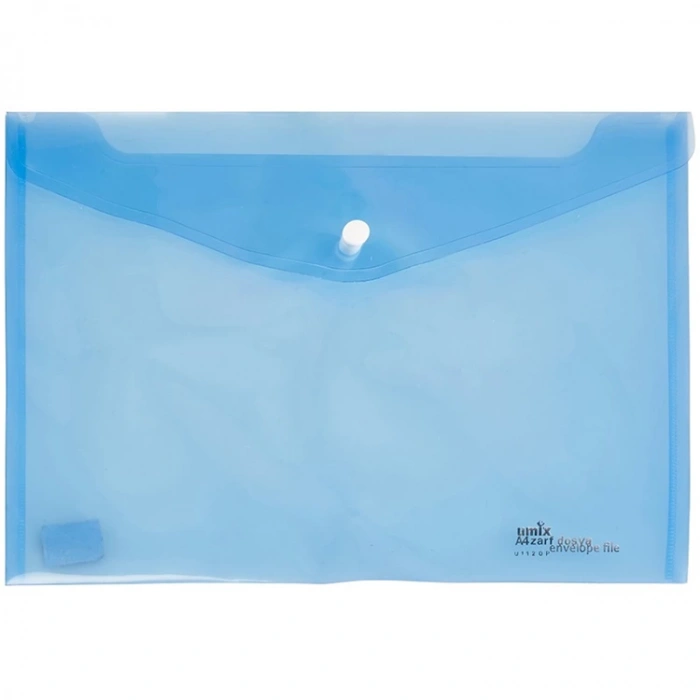 UMIX ÇITÇITLI A4 ZARF DOSYA ECO ŞEFFAF MAVİ U1120P