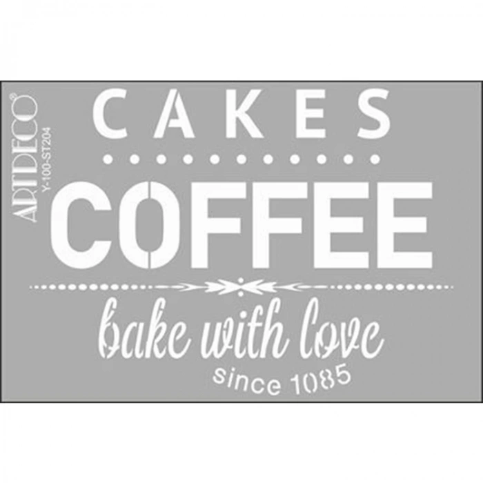 ARTDECO STENCİL A4  CAKES & COFFEE  204