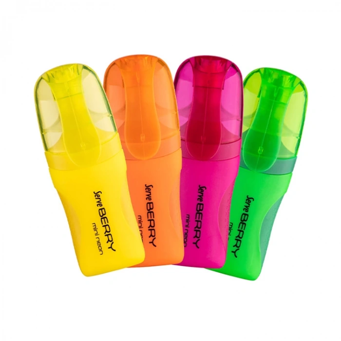 SERVE BERRY MİNİ NEON FOSFORLU KALEM SETİ 4LÜ