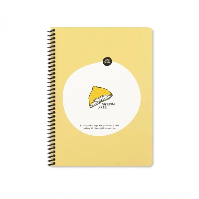 KESKİN HİSLİ ŞEYLER 16X22 SERT KAPAK ÇİZGİLİ STİCKERLİ DEFTER 80yp.- SIKILDIM ARTIK