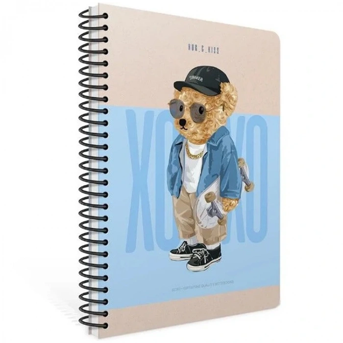 GIPTA XOXO SPİRALLİ SERT KAPAK 17x24 120YP. KARELİ DEFTER- 6167