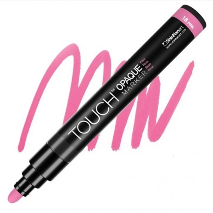 TOUCH OPAQUE SU BAZLI MARKER KALEM 1.5-2.3mm - MEDIUM PACK PINK 18 - SH8613003-2024