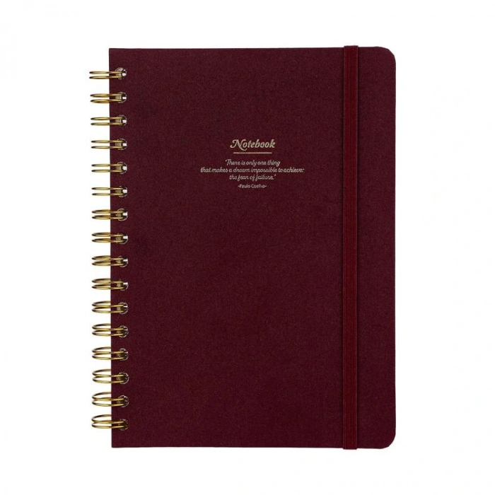 VICTORIAS JOURNALS 1602  CANVAS SERT KAPAK A5  100gr.160 SYF. ÇİZGİLİ DEFTER BORDO