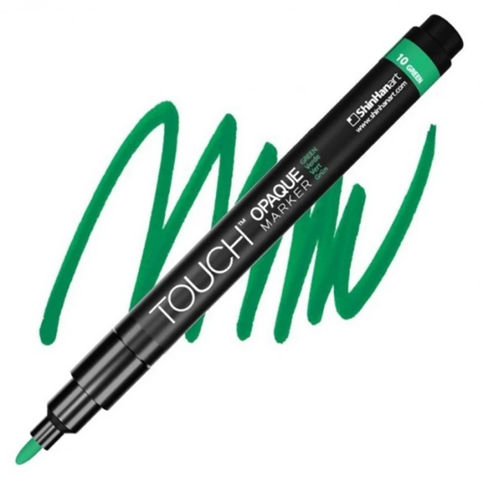TOUCH OPAQUE SU BAZLI MARKER KALEM 0.8-1.3mm - FINE PACK  GREEN 10 - SH8613003-2005