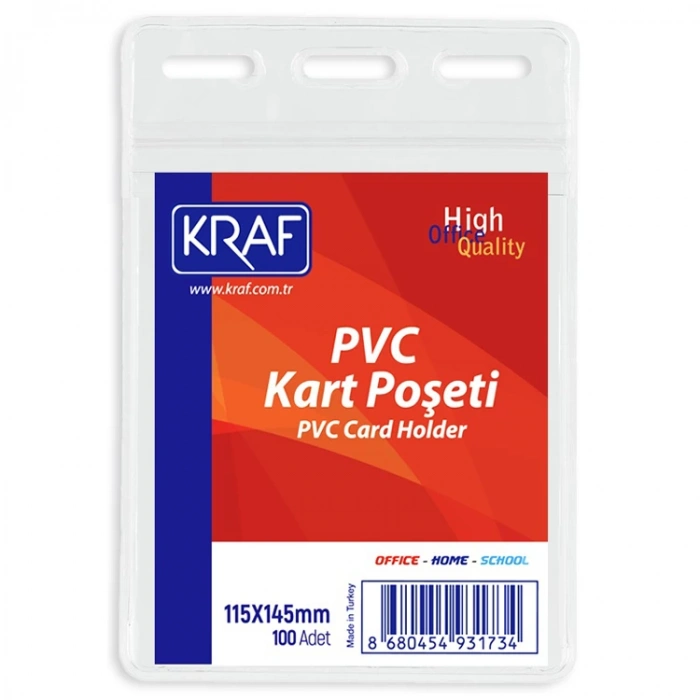 KRAF PVC KART POŞETİ ŞEFFAF  115x145mm DİKEY - 15207031