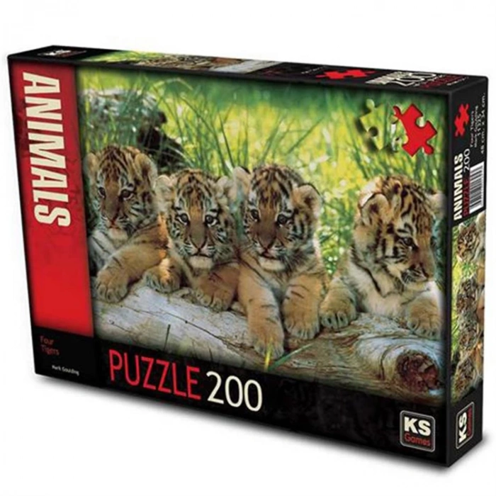 KS GAMES 11325 FOUR TIGERS 48x34cm YAPBOZ/PUZZLE 200 PARÇA