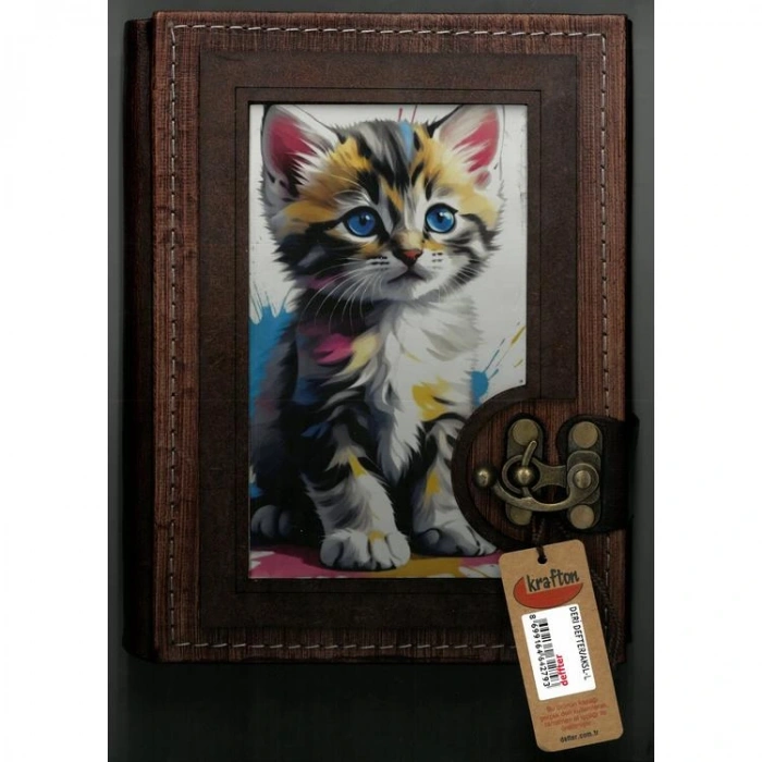 DEFFTER 64279-3 17x23 KRAFTON DERİ KAPLI KRAFT ÇİZGİSİZ DEFTER ( L )