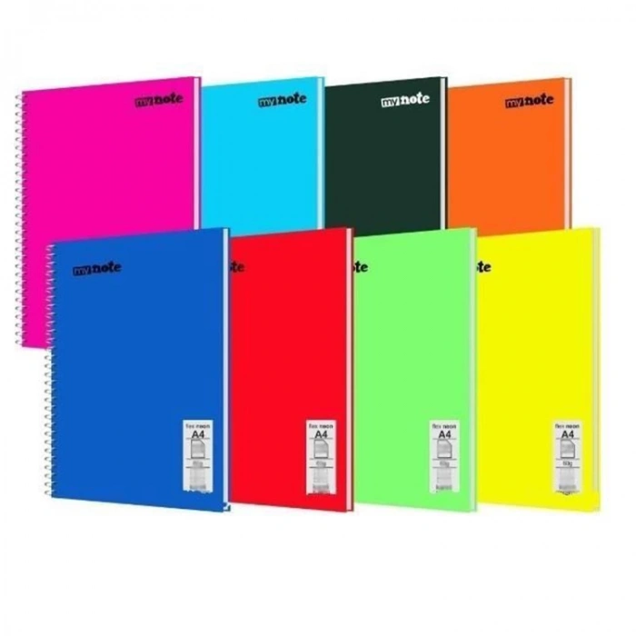 UMUR MYNOTE FLEX NEON PP KAPAK DEFTER SPİRALLİ A4 80 YP. ÇİZGİLİ - MFXNE-A480-Ç