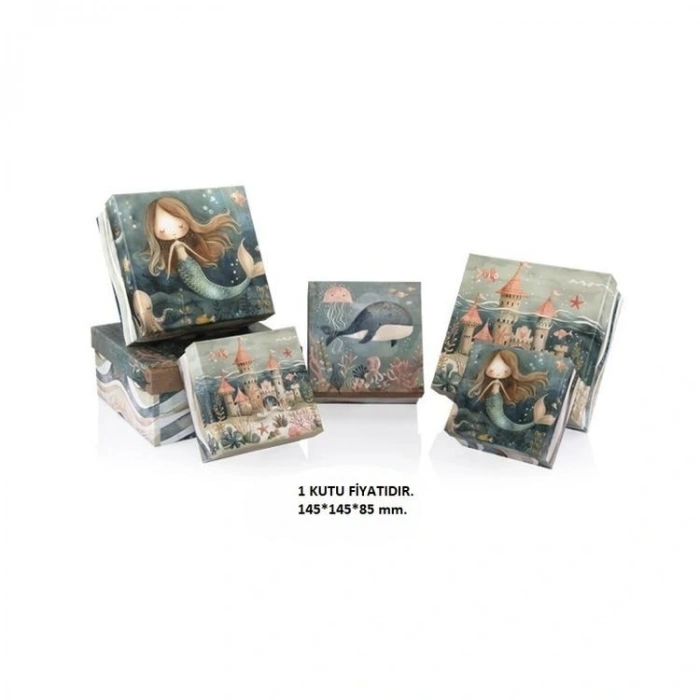 GIPTA OCEAN KARE HEDİYE KUTUSU BX2796 D NO:3,5 145x145x85 mm - TEKLİ