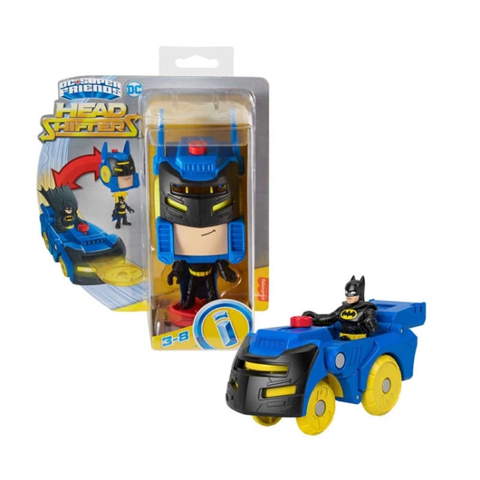 IMAGINEXT HGX78/HGX91 DC SUPER FRIENDS HEAD SHIFTERS SERİSİ BATMAN & BATMOBILE