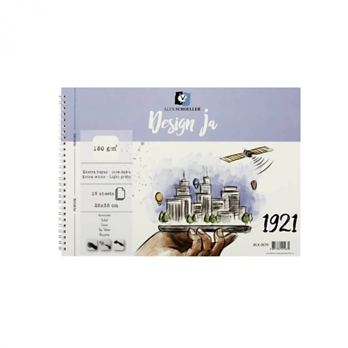 ALEX SCHOELLER SPİRALLİ RESİM DEFTERİ DESIGN JA 25x35 180g 15YP. ALX-0670
