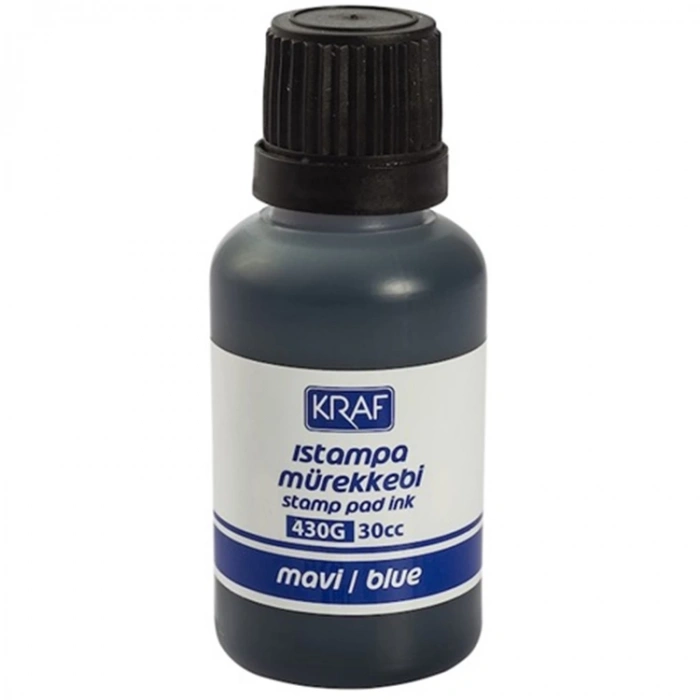 KRAF 430G ISTAMPA MÜREKKEBİ 30cc MAVİ