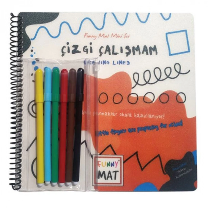 AKADEMİ ÇOCUK - FUNNY MAT - MİNİ SET (AKTİVİTE SETİ) ÇİZGİ ÇALIŞMAM 23x23xm
