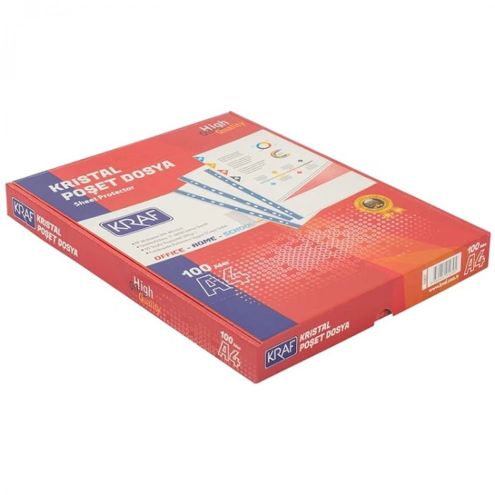 KRAF 1001 KRİSTAL MAVİ ŞERİTLİ POŞET DOSYA 100 LÜ
