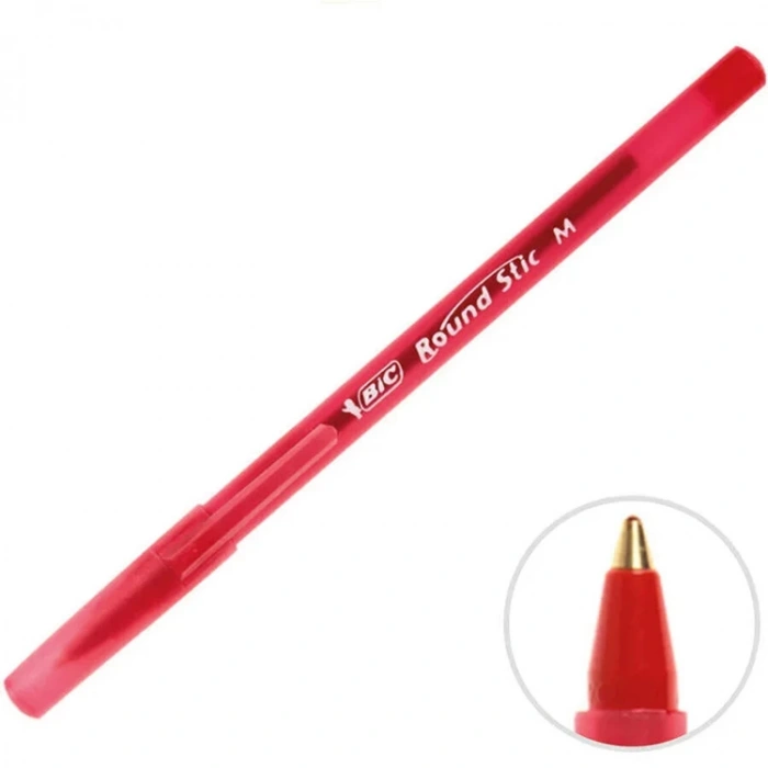 BİC ROUND STICK MEDIUM TÜKENMEZ KALEM KIRMIZI