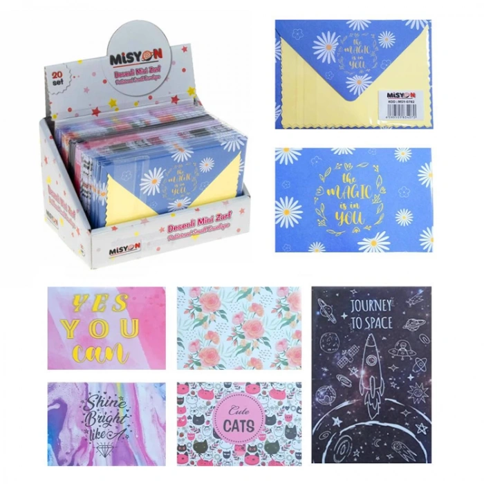 MİSYON MSY-0782 MİNİ DESENLİ 5Lİ DAVETİYE ZARFI