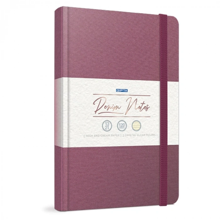 GIPTA DENIM NOTES İPLİK DİKİŞLİ SERT KAPAK DEFTER 13X21 120YP. ÇİZGİLİ