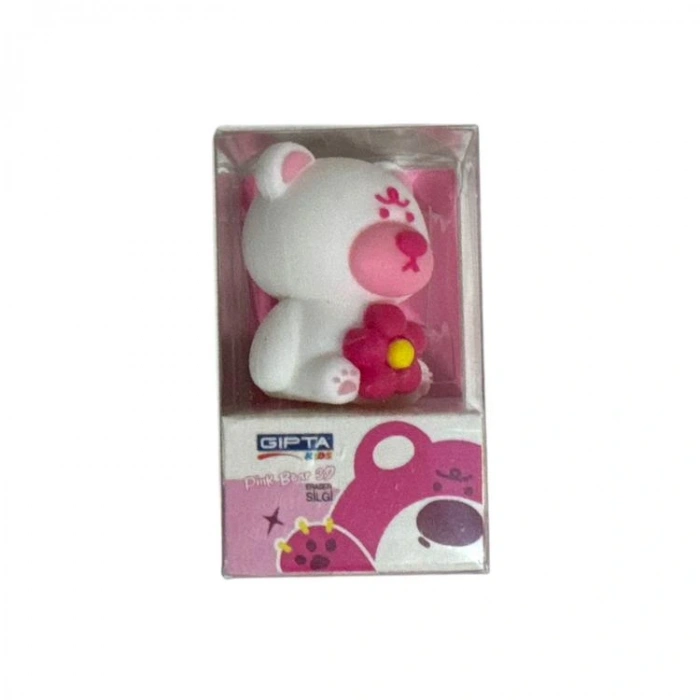GIPTA K236200 3D PİNK BEAR ŞEKİLLİ RENKLİ SİLGİ - TEKLİ