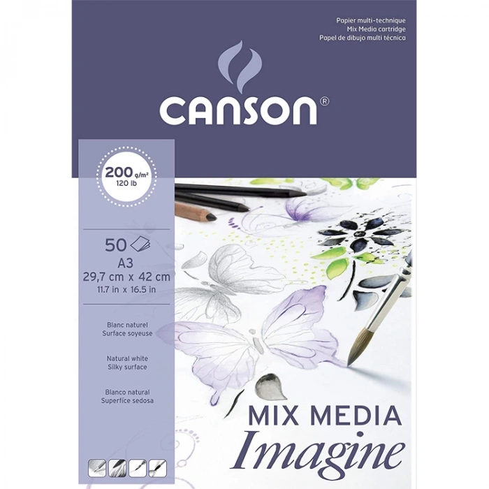 CANSON A3 IMAGINE 200 GR ÇOK AMAÇLI RESİM DEFTERİ 50 YP 200006007