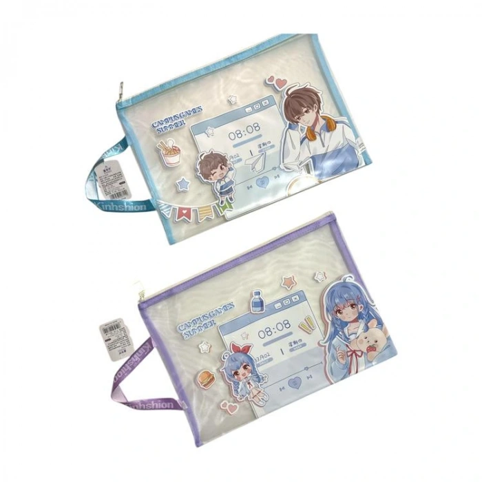 ODAK KT41043 FERMUARLI ANİME SAPLI FİLELİ A4 ÇANTA ( MESH DOSYA) - TEKLİ