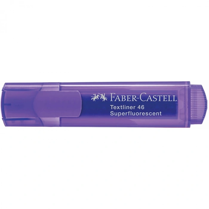 FABER CASTELL TEXTLINER 46 FOSFORLU KALEM ŞEFFAF GÖVDE MOR 1546