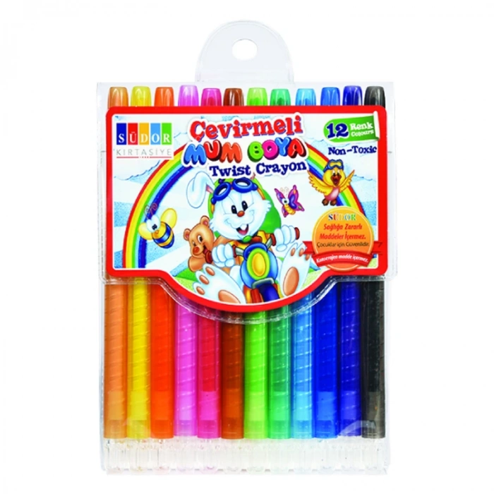 SÜDOR YB08 ÇEVİRMELİ MUM BOYA SET 12  Lİ