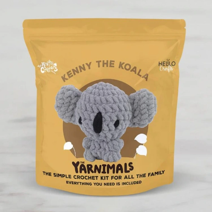 HELLO CRAFTS YN005 THE YARNIMALS CROCHET AMIGURUMI ÖRGÜ KİTİ -  KOALA KENNY THE KOALA  (1 SET)