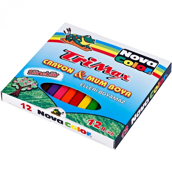 NOVA COLOR TRİMAX ÜÇGEN CRYAN & MUM BOYA 12 RENK  NC-2117