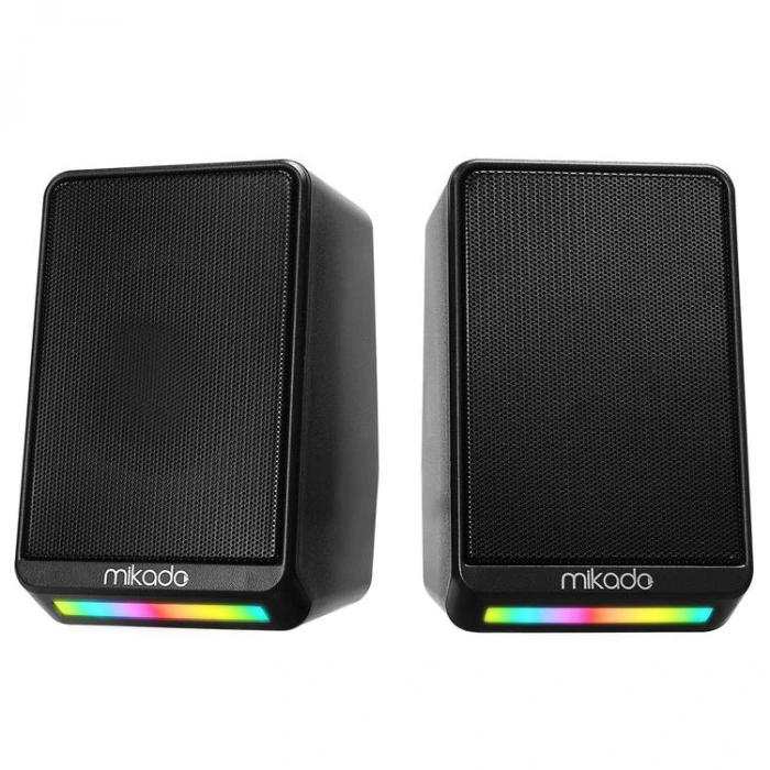 MİKADO MD-178 2.0 2W*2 SİYAH RGB AYDINLATMALI USB+3.5MM USB 5V SPEAKER HOPERLÖR