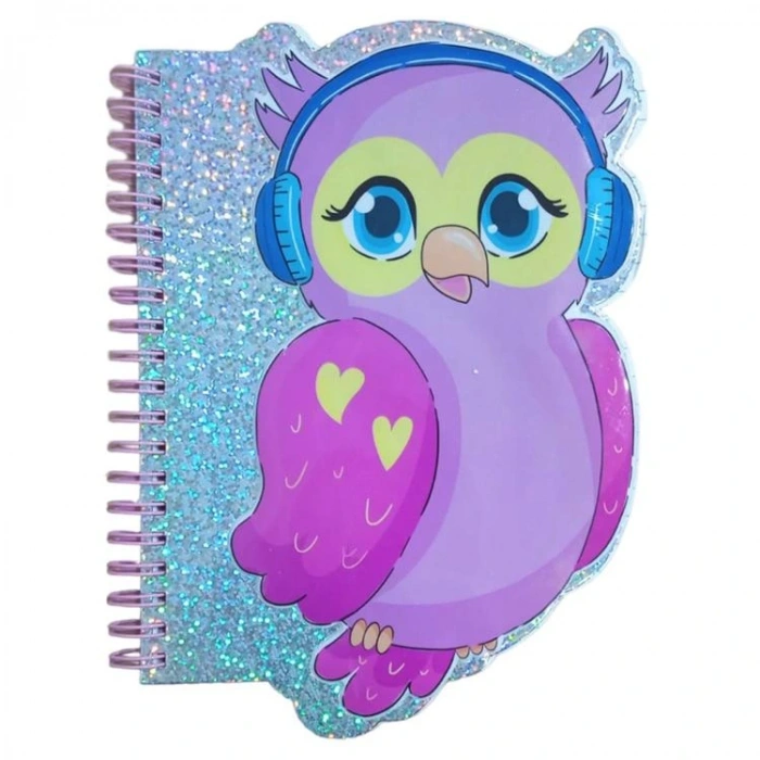 MİSYON MSY-5624 KABARTMALI KARAKTER ÖZEL KESİM BAYKUŞ SPİRALLİ NOT DEFTERİ ÇİZGİLİ 120 SYF.