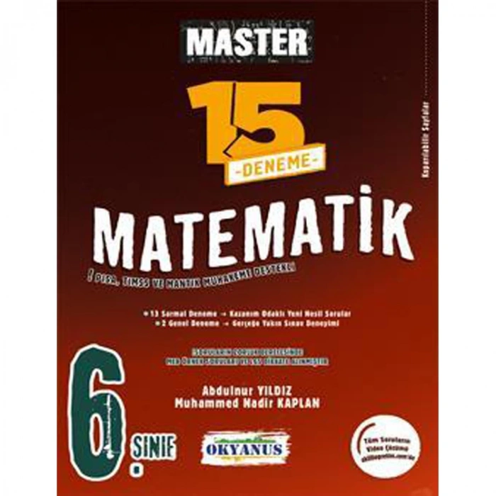 OKYANUS 6. SINIF MASTER MATEMATİK 15 DENEME
