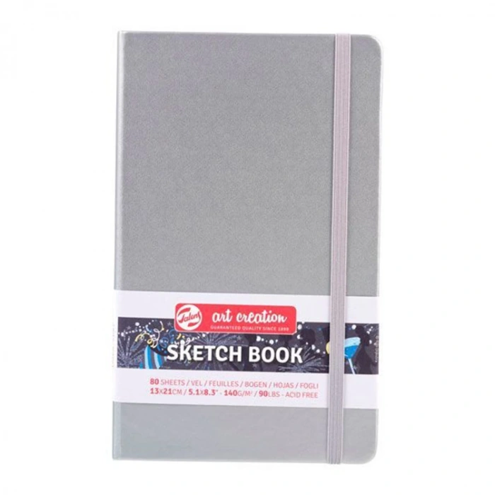 TALENS ART CREATION SKETCHBOOK 13X21cm 140 gr. 80 YP. ESKİZ DEFTERİ PARLAK GÜMÜŞ - RT9314042M