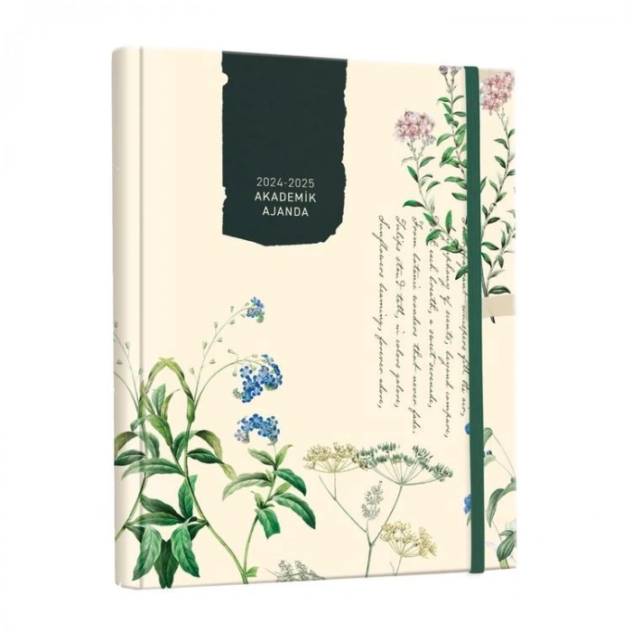 VICTORIAS JOURNALS 1265 GİZLİ SPİRALLİ 17x23  LASTİKLİ SERT KAPAK 2024-2025  AKADEMİK AJANDA