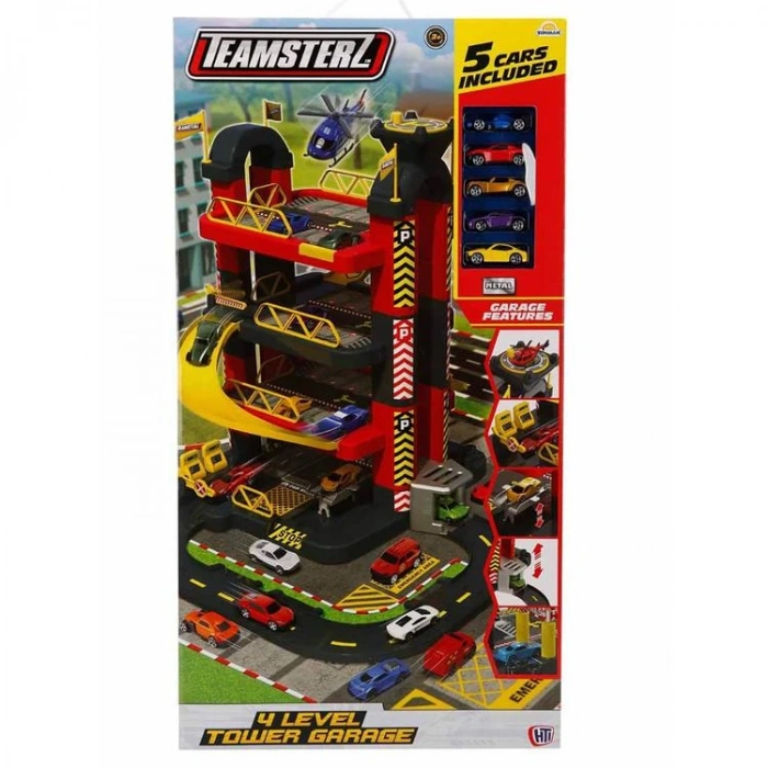SUNMAN 16476 TEAMSTERZ 4 KATLI 5 ARAÇLI GARAJ SETİ 60 CM