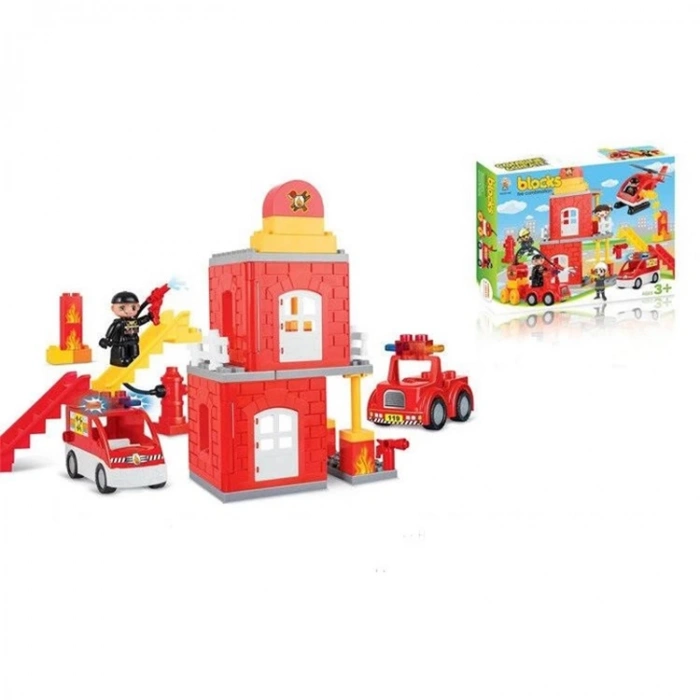 CC OYUNCAK 222-HB2 BLOCK İTFAİYE YAPIM SETİ 56 PARÇA