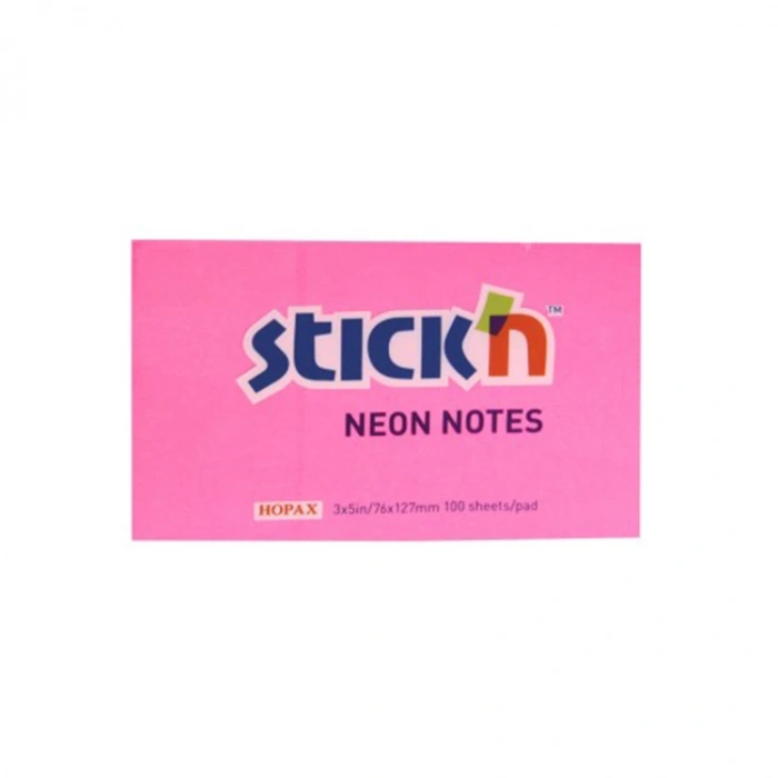 GIPTA STICKN 76X127 NEON PEMBE YAPIŞKANLI NOTLUK 100 YP.
