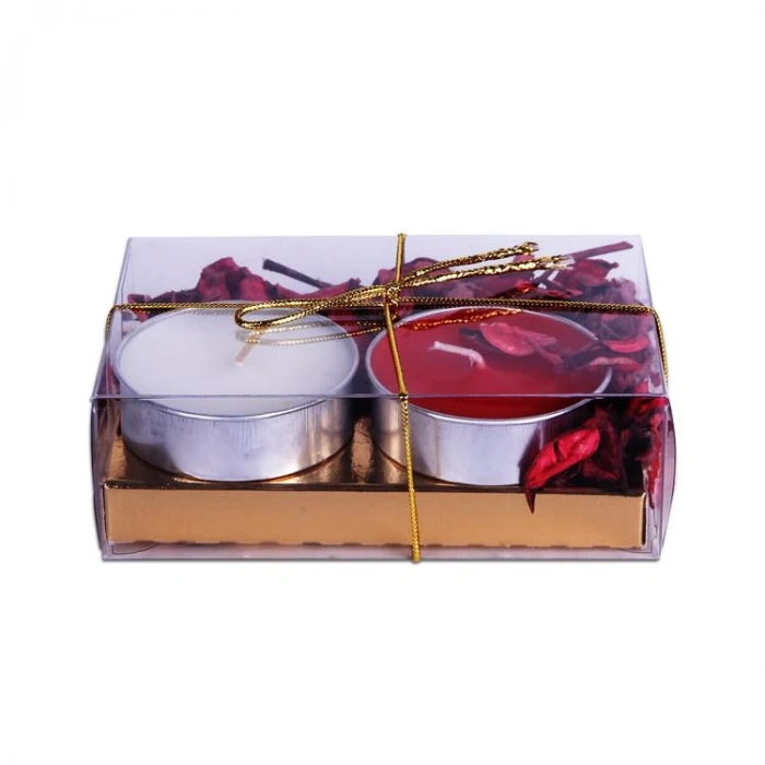 NUR MUM X-653 TEALIGHT BÜYÜK 2Lİ KURU YAPRAKLI MUM SET 6cm