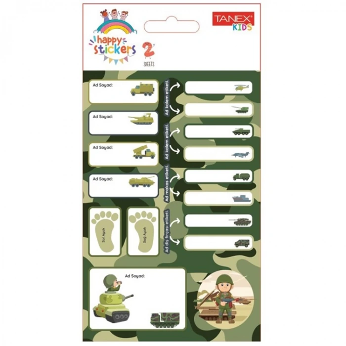 TANEX TNX-201 İLKOKUL İSİM SOYİSİM ETİKETİ-1 2Lİ