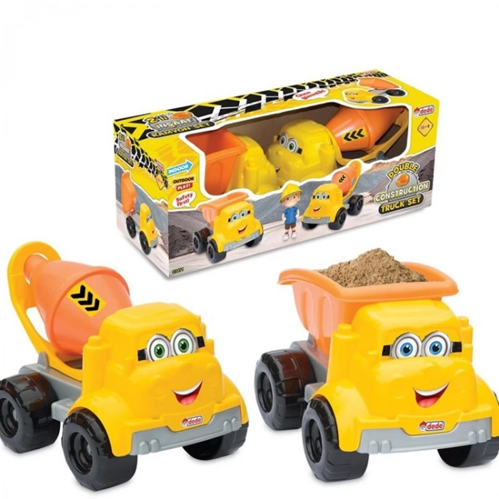 DEDE İKİLİ İNŞAAT KAMYON SET DEDE-03411