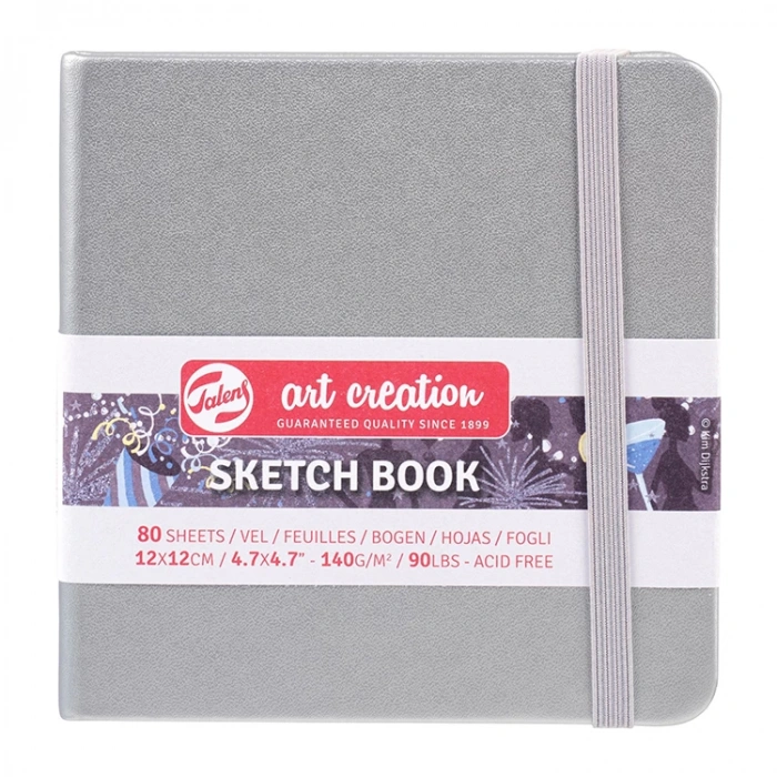 TALENS ART CREATION SKETCHBOOK 12X12cm 140 gr. 80 YP. ESKİZ DEFTERİ PARLAK GÜMÜŞ - RT9314044M