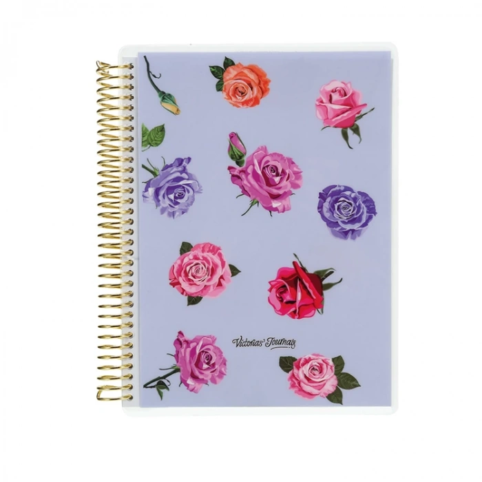VICTORIAS JOURNALS 5800 POLKA ROSE 17x24cm SPİRALLİ PVC KAPAK 120gr.80YP. NOKTALI DEFTER