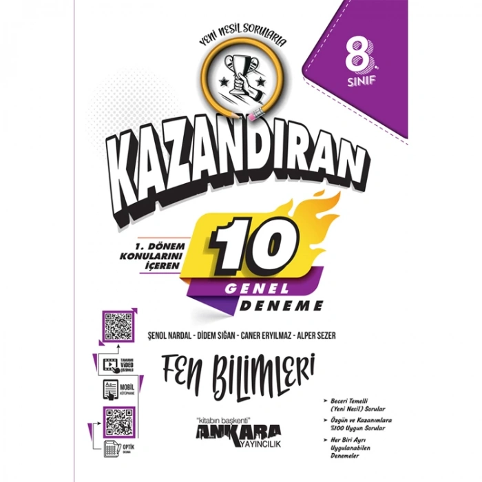 ANKARA YAYINLARI 8. SINIF 1. DÖNEM FEN BİLİMLERİ DENEMELERİ