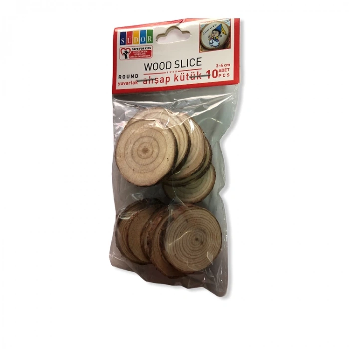 SÜDOR BS132 AHŞAP KÜTÜK 3-4 CM YUVARLAK 10 LU