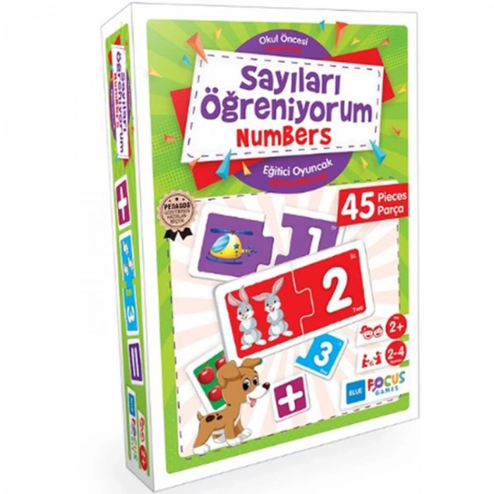 BLUE FOCUS BF113 SAYILARI ÖĞRENİYORUM (NUMBERS)- EĞİTİCİ OYUN 45 PARÇA