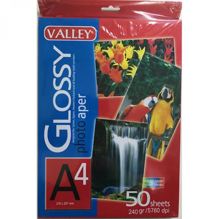 VALLEY GLOSSY FOTOĞRAF KAĞIDI A4 240 GR 50 Lİ  VAL-6245